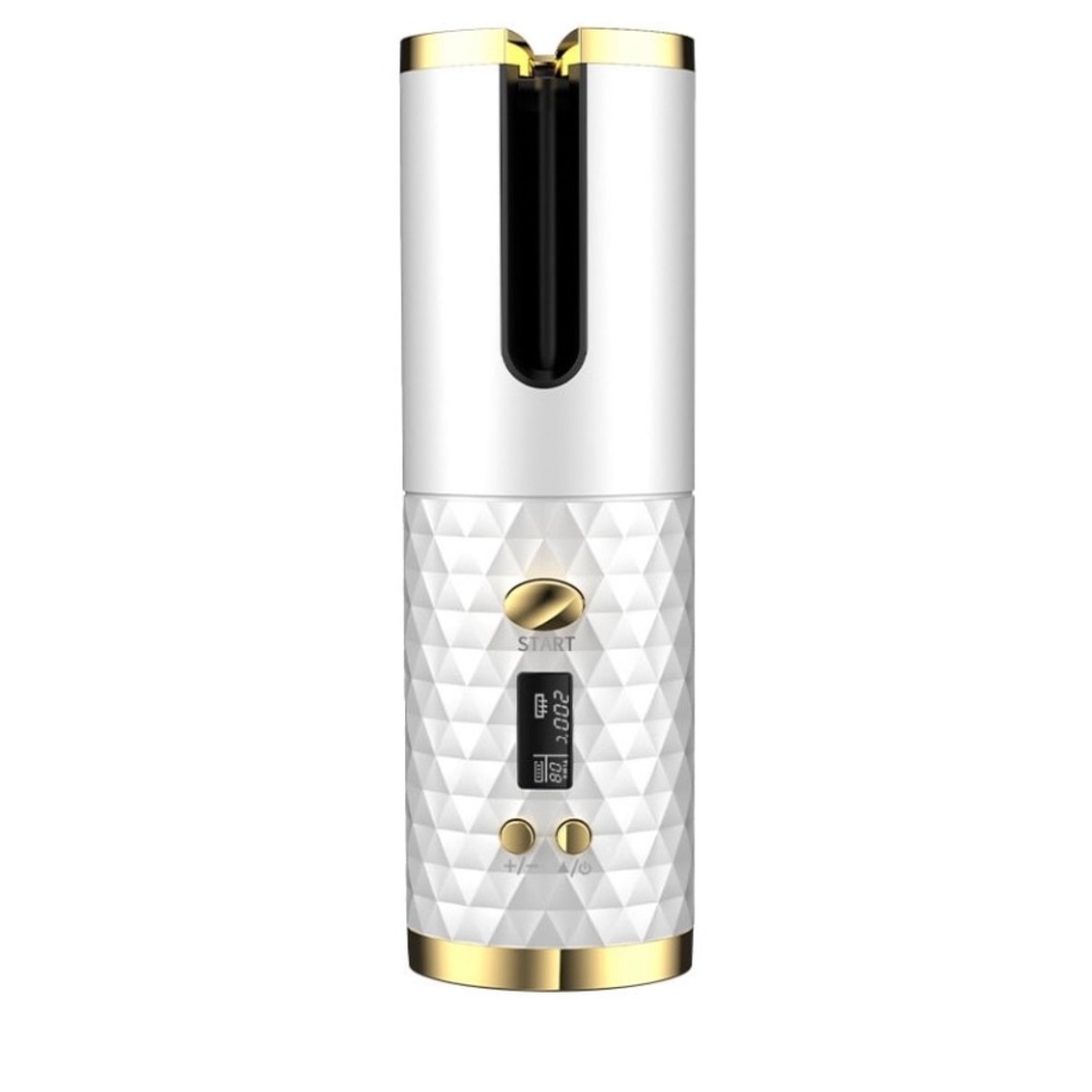 NEW- Portable Wireless Hair Curler White & Rose Gold